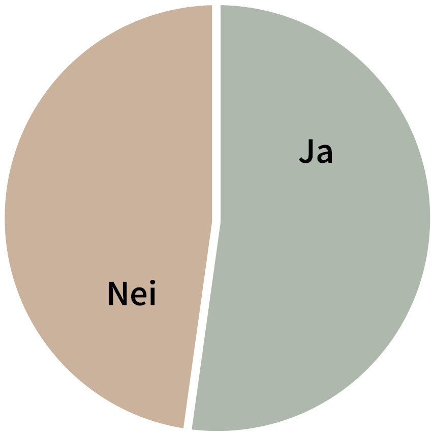 Det siste halvåret - har dere gjort den kvantitative brukerinnsikten du opplever at teamet har behov for? 52 % svarer ja, 48 % svarer nei.